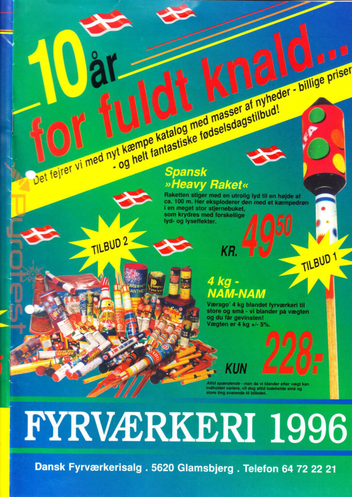 Dansk fyrvaerkeri salg 1996 Pyrotest.dk